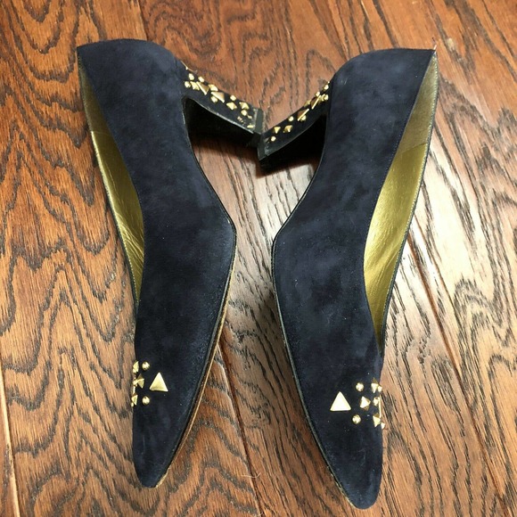 Vintage 80's Stuart Weitzman Blue Suede Heels - Picture 4 of 8